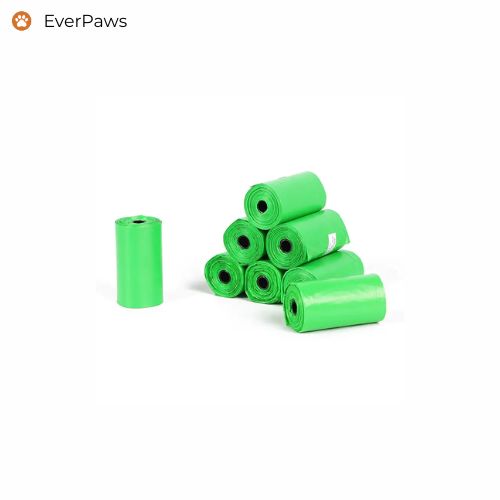 Green biodegradable poop bags for dogs — easy tear, eco-friendly — EverPaws.