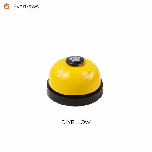 Yellow paw-print pet training bell for potty or meal cues — EverPaws.