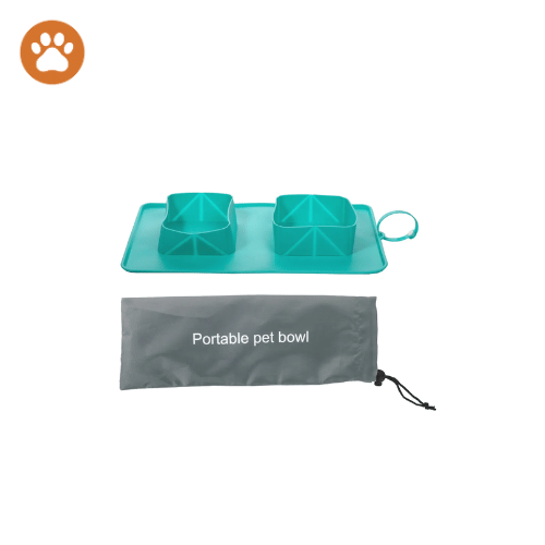 Portable Pet Bowl – Double Silicone Food & Water Dish