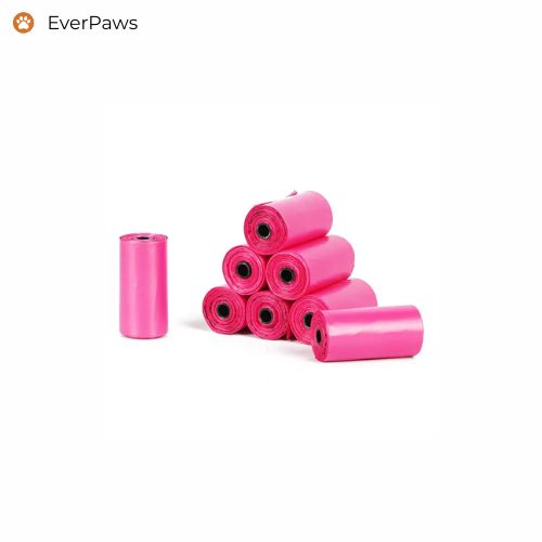 Pink biodegradable dog waste bags — durable EPI material — EverPaws.